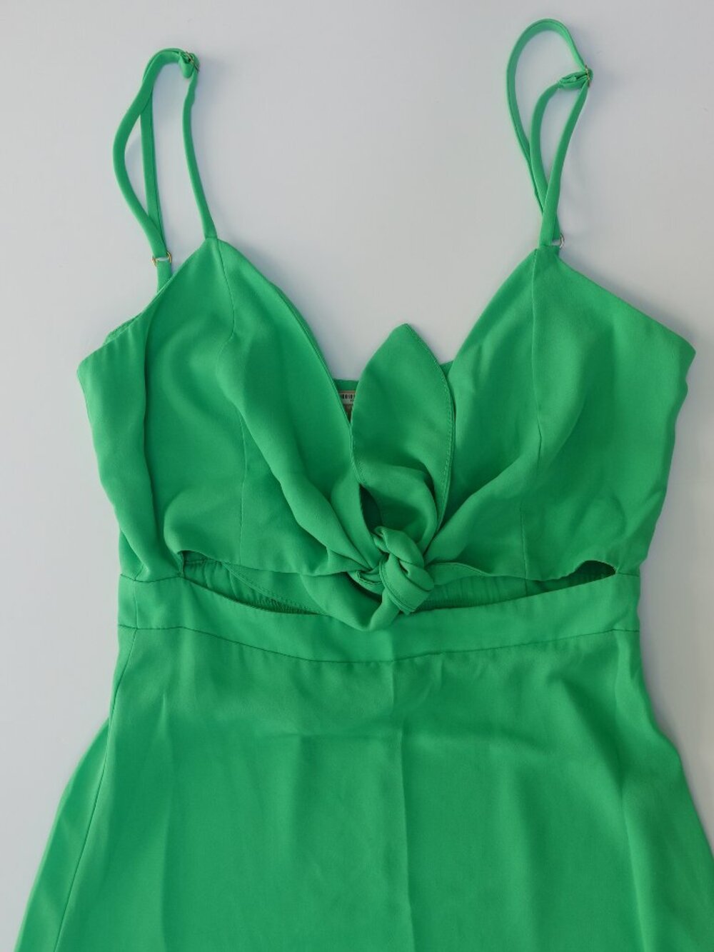 Show Me Your Mumu Moby Green front tie midi Dress spaghetty strap  size XS - Picture 3 of 11